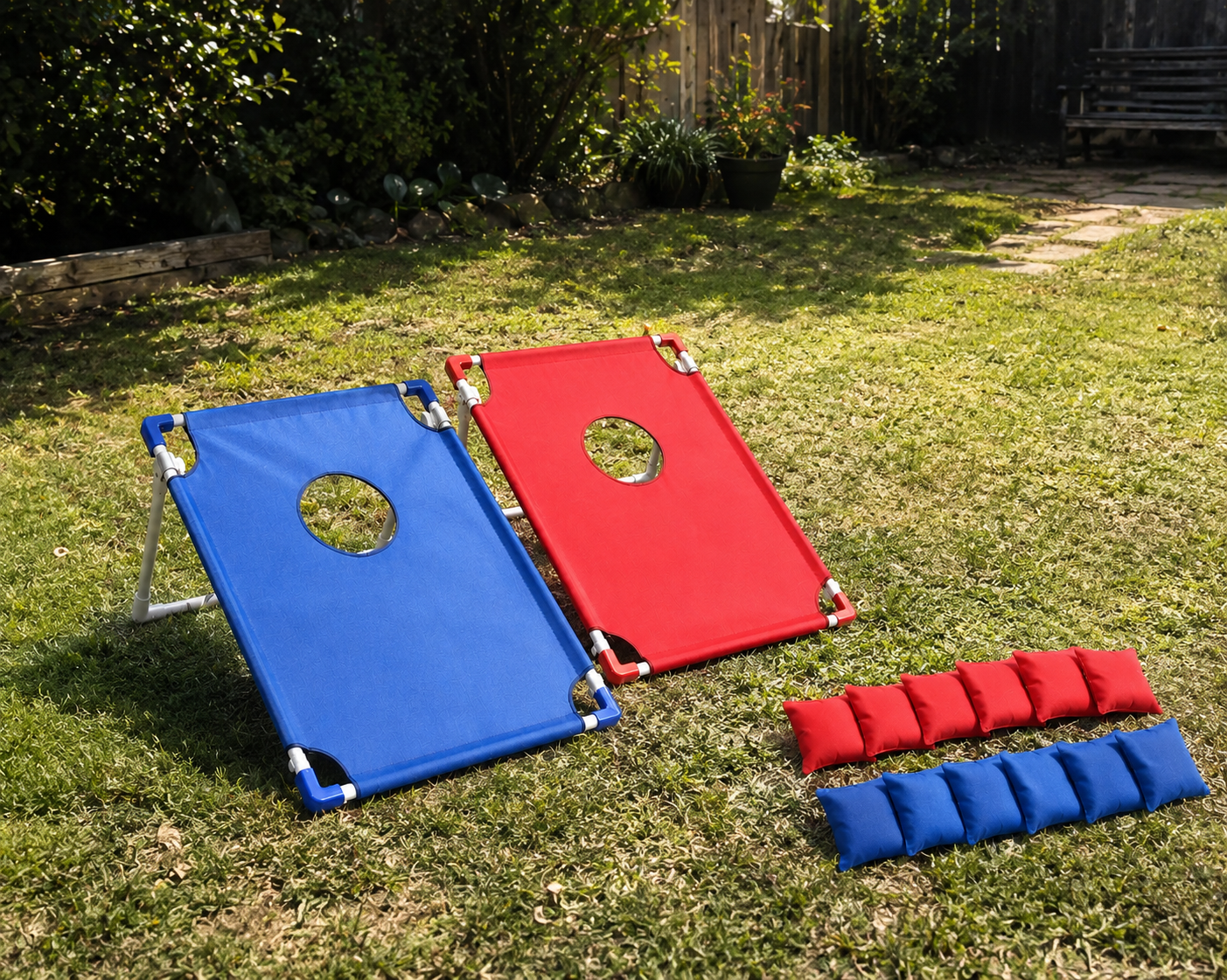 2 Cornhole Game Set with 12 Bean Bags